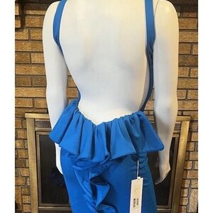 Jovani Blue Backless Dress